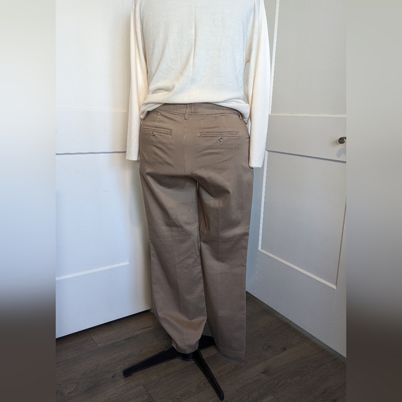 Lee Women's Chino Pants Plus Size 16 Khaki Flex Motion Straight Leg Mid Rise - Picture 4 of 7
